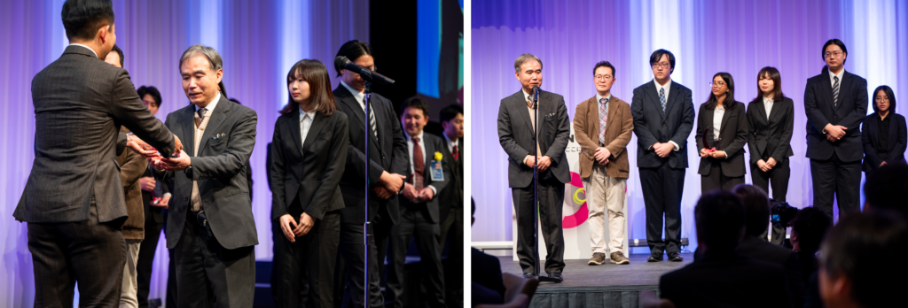 アカデミアAward 2024 島根大学　藤田・吉田研究室の表彰の様子